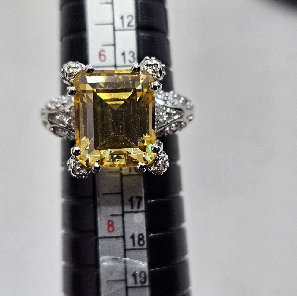 Victoria Wieck Canary Yellow Citrine Absolute Ring Sterling Silver Sz 7! - Picture 10 of 17